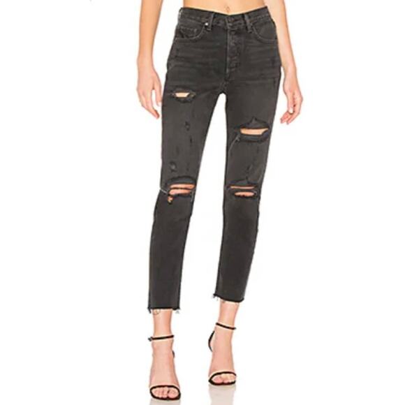 GRLFRND Karolina Button Fly High-Rise Skinny Jean in Travelin' Band Size 24 - Picture 1 of 7